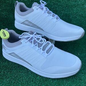 Size 13 Skechers GO GOLF Elite 4 Victory Mens Spikeless Shoes White Silver